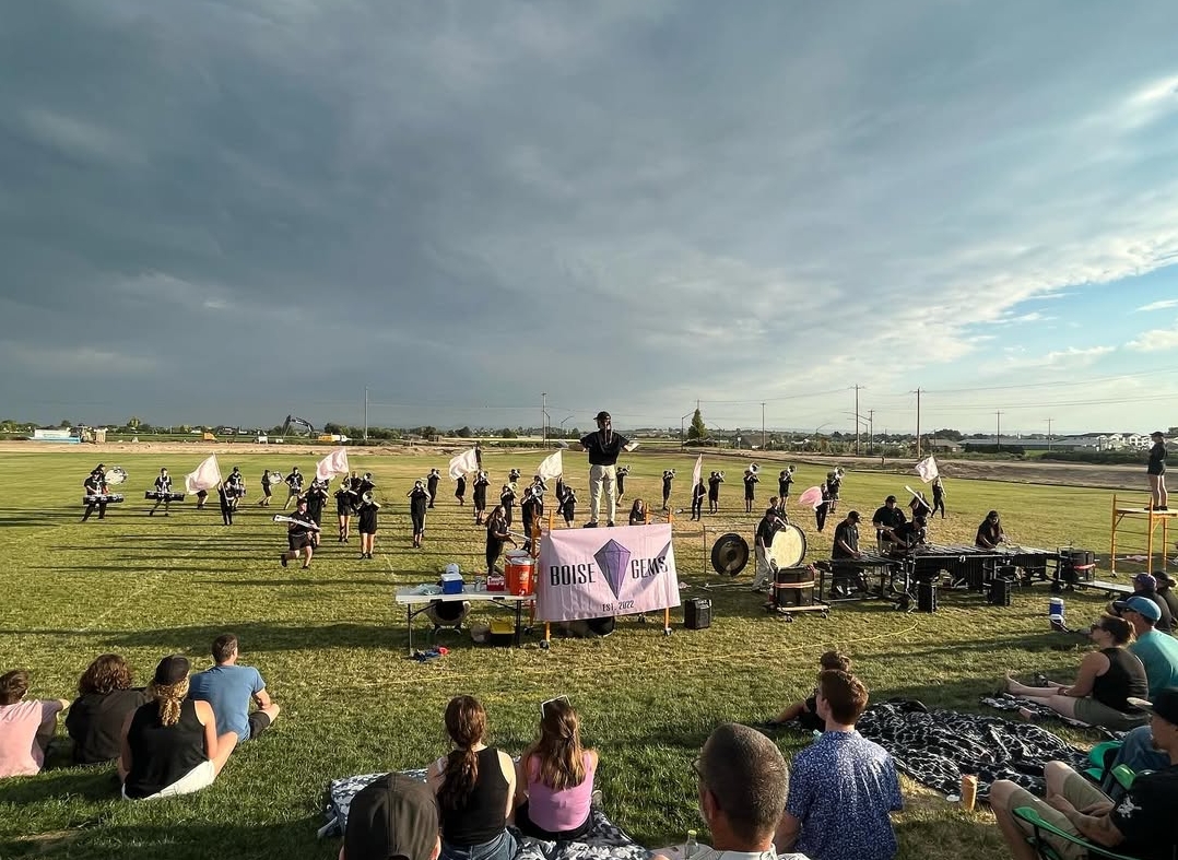 Second picture of the community performance of the Boise Gems Drum and Bugle Corps